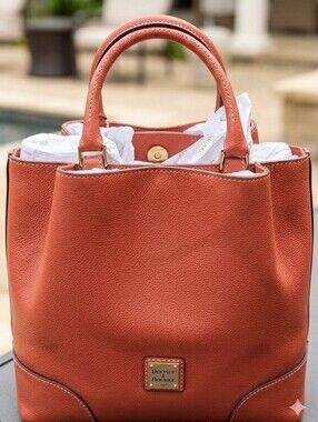 Dooney & Bourke Leather Small Brenna Tote In Terracotta - NWT